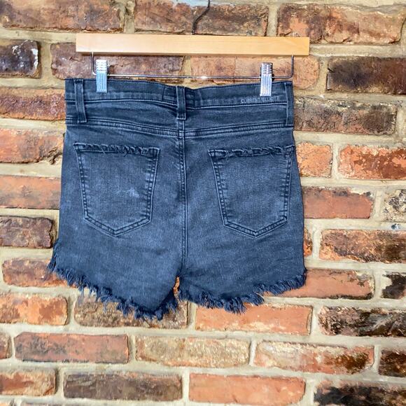 Current/Elliott Black Wash Denim Cut-Off Distressed Jean Shorts Women's Size 28 - Picture 5 of 7